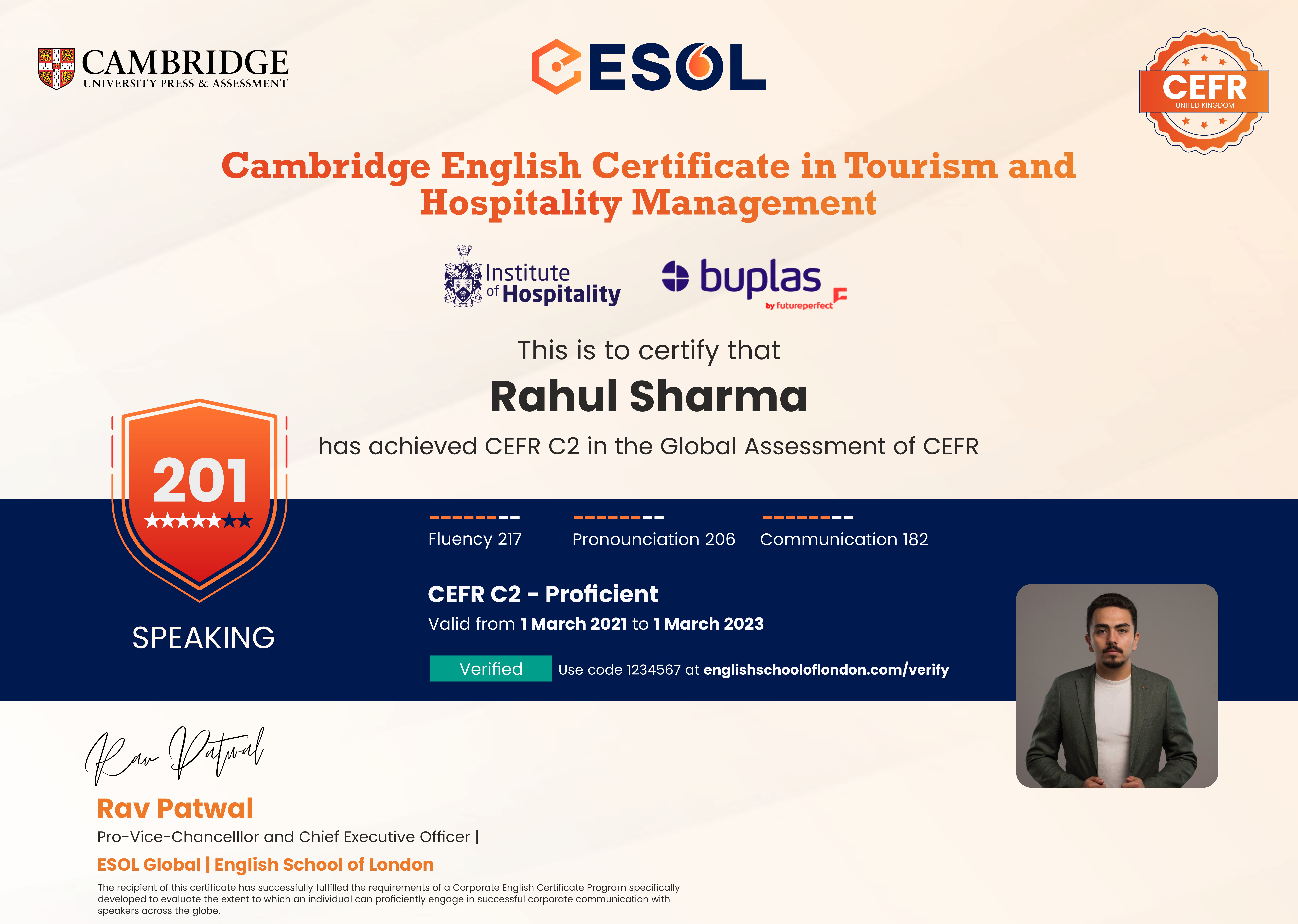 English Course for Hospitality Management Course